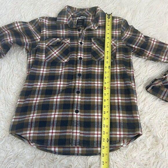 RVCA Mens Brown Flannel Button Up Shirt That’ll Work Long Sleeve Size Small - Picture 5 of 11